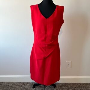 Diane von Furstenberg "Bevin" ruched sheath dress in poppy red Size 14